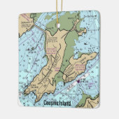 Cousins Island Maine Chart Keramisch Ornament (Links)