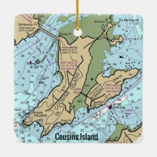Cousins Island Maine Chart Keramisch Ornament