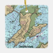 Cousins Island Maine Chart Keramisch Ornament (Voorkant)