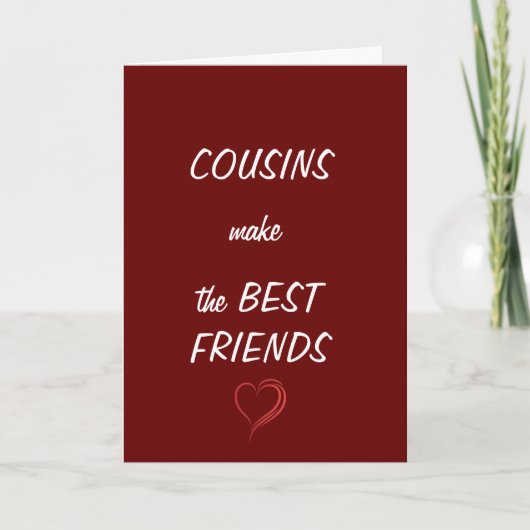 **COUSINS** MAKEN DE "BESTE VRIENDEN" TWEEDE DAG KAART (Voorkant)