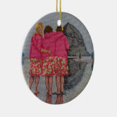 Cousins Needlepoint Keramisch Ornament (Rechts)