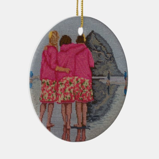 Cousins Needlepoint Keramisch Ornament (Rechts)