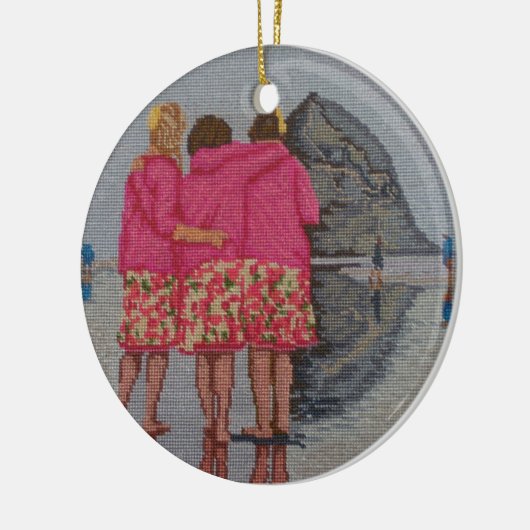 Cousins Needlepoint Keramisch Ornament (Links)