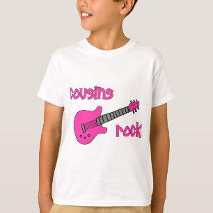Cousins Rock. met roze gitaar T-shirt