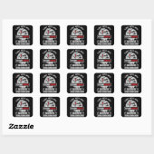 CousinSaurus Grappige Dinosaurius Neef Familie Cad Vierkante Sticker (Vel)