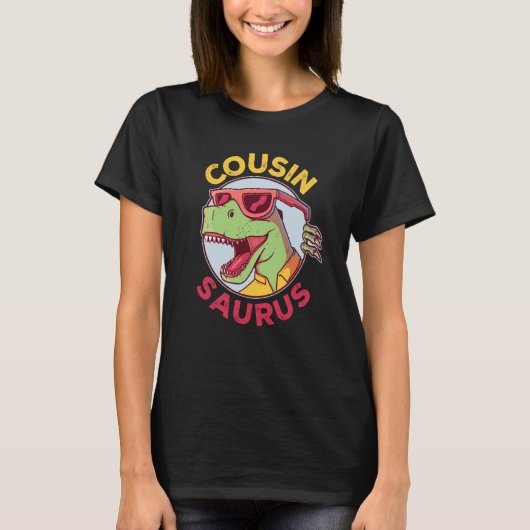 Cousinsaurus Rex Dinosaur Cousin Saurus Family Mat T-shirt (Voorkant)