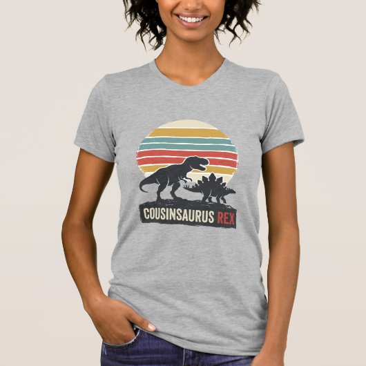 Cousinsaurus Rex Grappige Dinosaur Vintage T-shirt (Voorkant)