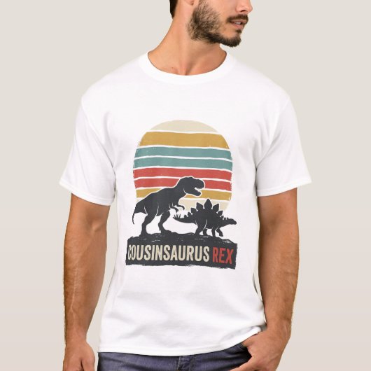 Cousinsaurus Rex Grappige Dinosaur Vintage T-shirt (Voorkant)