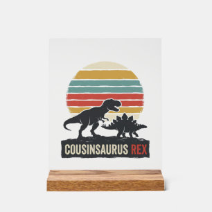 Cousinsaurus Rex Grappige Dinosaur Vintage T-shirt Acryl Bord