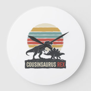 Cousinsaurus Rex Grappige Dinosaur Vintage T-shirt Grote Klok