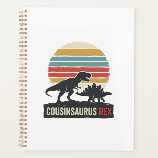 Cousinsaurus Rex Grappige Dinosaur Vintage T-shirt Planner (Voorkant)