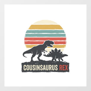 Cousinsaurus Rex Grappige Dinosaur Vintage T-shirt Raamsticker