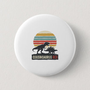 Cousinsaurus Rex Grappige Dinosaur Vintage T-shirt Ronde Button 5,7 Cm