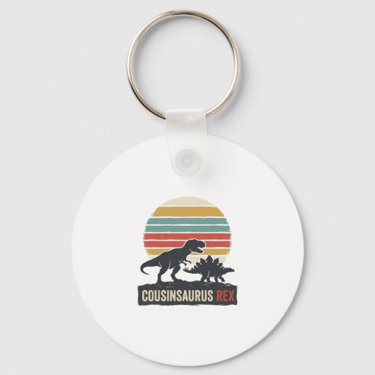 Cousinsaurus Rex Grappige Dinosaur Vintage T-shirt Sleutelhanger (Voorkant)