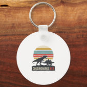 Cousinsaurus Rex Grappige Dinosaur Vintage T-shirt Sleutelhanger (Voorkant)