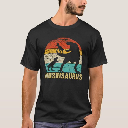 Cousinsaurus T Rex Dinosaur 2 Kinder vaderdag Chr T-shirt (Voorkant)