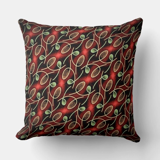 Coussin carré Jimette Design rouge vert et noir Kussen (Voorkant)