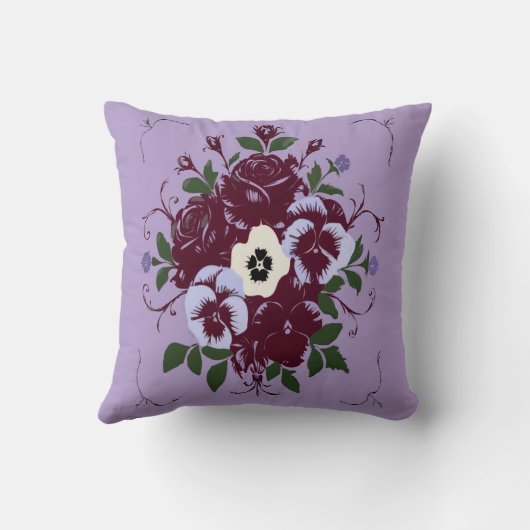 Coussin décoratif - Bouquet de Violettes Kussen (Achterkant)
