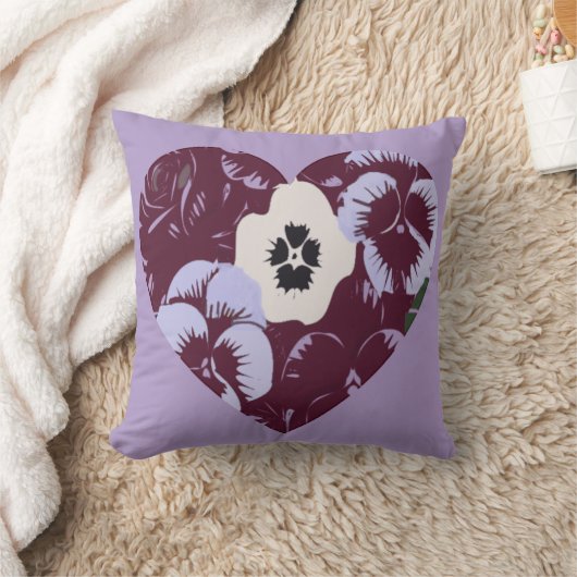 Coussin décoratif Cœur de Violettes Kussen (Deken)