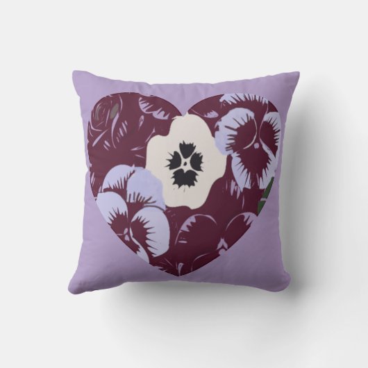Coussin décoratif Cœur de Violettes Kussen (Achterkant)
