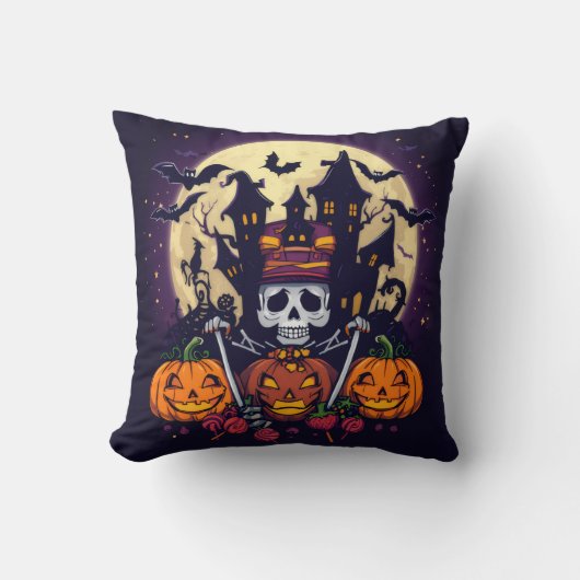 Coussin Décoratif d'Halloween - "Home Sweet Haunte Kussen (Voorkant)