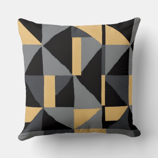 Coussin Géométrie Noir et Or | Style Artisanal Kussen (Achterkant)