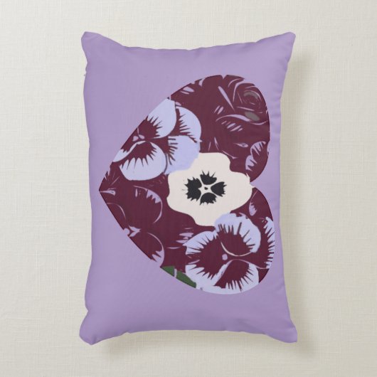 Coussin Rectangulaire Cœur de Violettes Accent Kussen (Voorkant(Verticaal))