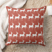 Coussin Red Reindeer Pattern Square Christmas Thro Kussen (Deken)