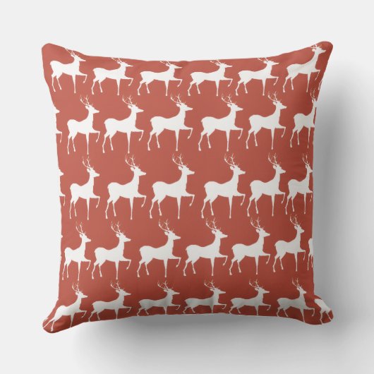 Coussin Red Reindeer Pattern Square Christmas Thro Kussen (Achterkant)