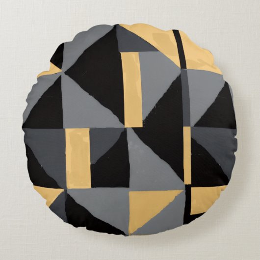 Coussins rond Géométrie Moderne Artisanal Rond Kussen (Voorkant)