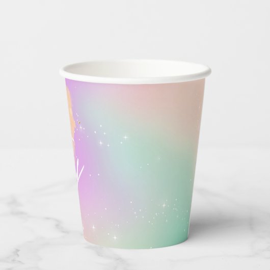 Coutcandy ster stof perzik turkoois paars pastel papieren bekers (Achterkant)