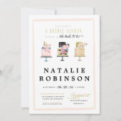 Couture Cake Bruidsdouche Uitnodiging - goud (Voorkant)