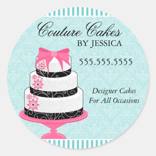 Couture Cakes Aqua Bakkerij Stickers (Voorkant)