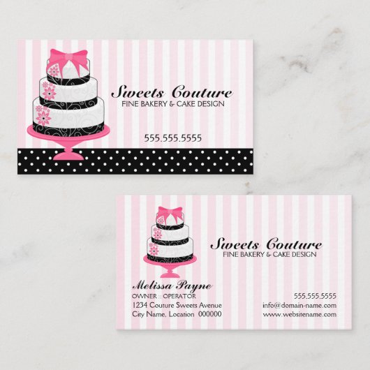 Couture Cakes Bakery Maatwerk Visitekaartje (Voorkant / Achterkant)