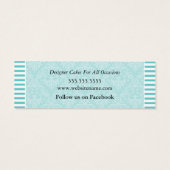 Couture Cakes Bakkerij Aqua Hang Labels Mini Visitekaartjes (Achterkant)