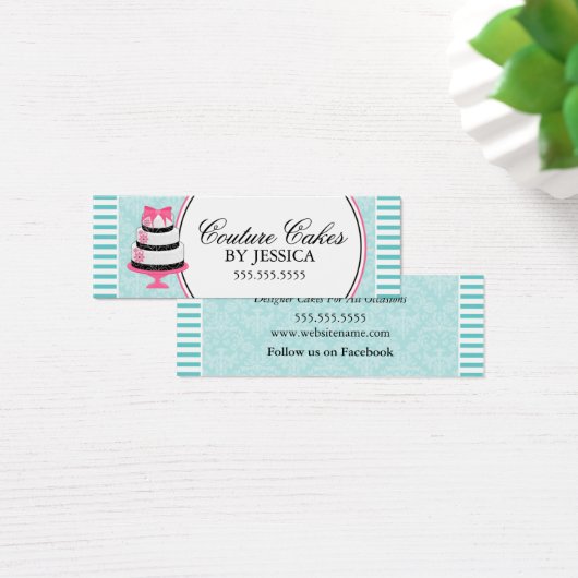 Couture Cakes Bakkerij Aqua Hang Labels Mini Visitekaartjes (Bureau)