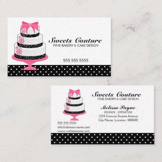 Couture Cakes Bakkerij Maatwerk Visitekaartje (Voorkant / Achterkant)