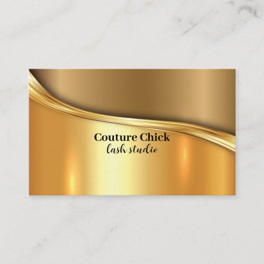 Couture Chick Lash studio goudtexturen Business Visitekaartje (Voorkant)