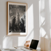 Couture Creatie: Een dramatische Atelier Scene Poster