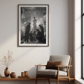 Couture Creatie: Een dramatische Atelier Scene Poster