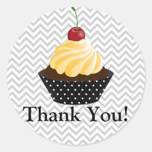 Couture Cupcake bakkerij dank u Ronde Sticker