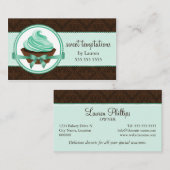 Couture Cupcake en Damask Bakery Visitekaartje (Voorkant / Achterkant)