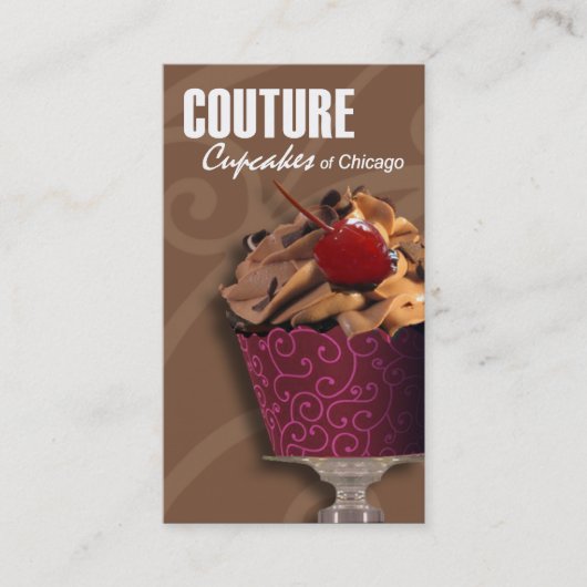 "Couture Cupcakes!" - Fancy Desserts, Pasters Visitekaartje (Voorkant)