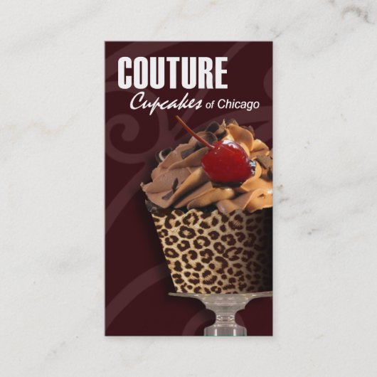 "Couture Cupcakes!" - Fancy Desserts, Pasters Visitekaartje (Voorkant)