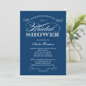 Couture Elegance Bridal Shower Invitation - marine Kaart (Staand voorkant)