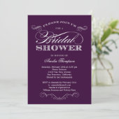 Couture Elegance Bridal Shower Invitation - Paars Kaart (Staand voorkant)