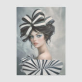 Couture Geïnspireerde Mode Portret EV1L Decoupage Tissuepapier (Voorkant)