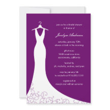 Couture Gown Bridal Shower Invitation (Paars)