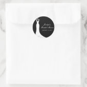 Couture Gown Favor Sticker (zwart) (Tas)