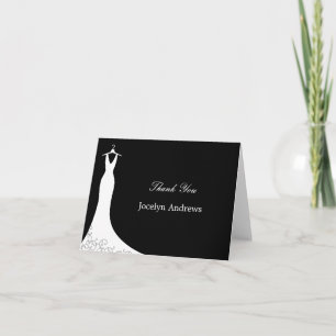 Couture Gown Thank You Cards (Black) Bedankkaart